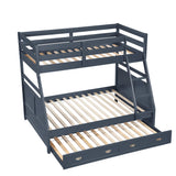 Sloane Navy Blue Twin/Full Bunk Bed from Homelegance - Luna Furniture