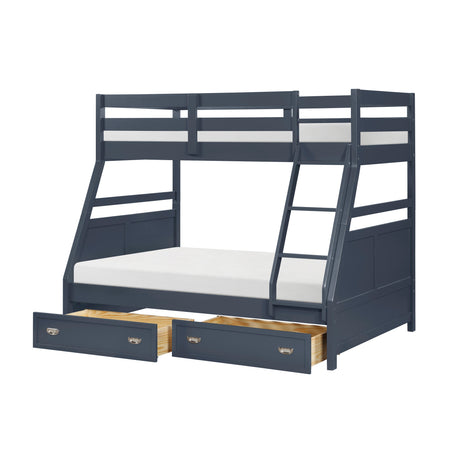 Sloane Navy Blue Twin/Full Bunk Bed from Homelegance - Luna Furniture