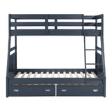 Sloane Navy Blue Twin/Full Bunk Bed from Homelegance - Luna Furniture