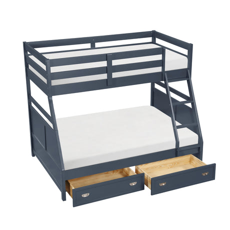 Sloane Navy Blue Twin/Full Bunk Bed from Homelegance - Luna Furniture