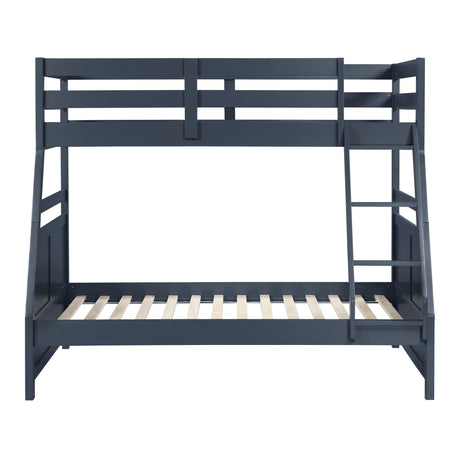 Sloane Navy Blue Twin/Full Bunk Bed from Homelegance - Luna Furniture