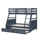 Sloane Navy Blue Twin/Full Bunk Bed from Homelegance - Luna Furniture