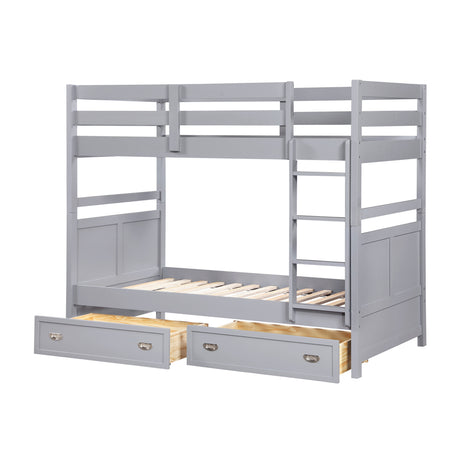 Sloane Gray Twin/Twin Bunk Bed from Homelegance - Luna Furniture