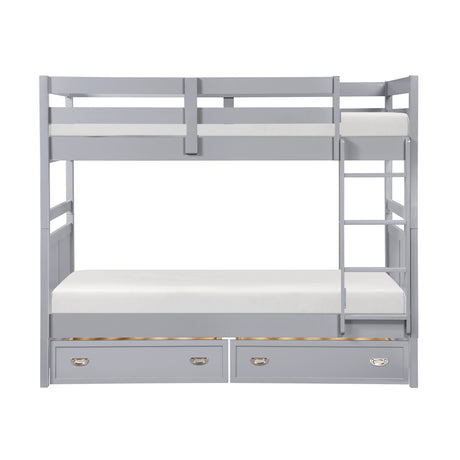 Sloane Gray Twin/Twin Bunk Bed from Homelegance - Luna Furniture