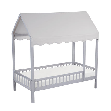 Sloane Gray Twin Canopy Platform Bed from Homelegance - Luna Furniture