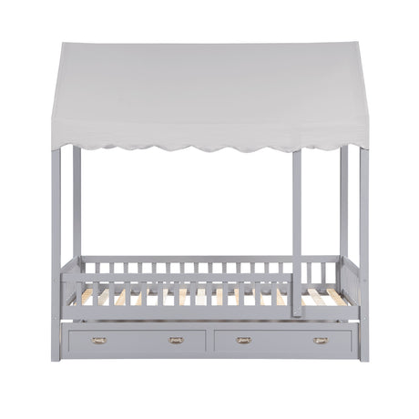 Sloane Gray Twin Canopy Platform Bed from Homelegance - Luna Furniture