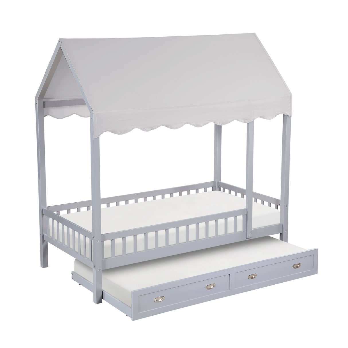 Sloane Gray Twin Canopy Platform Bed from Homelegance - Luna Furniture