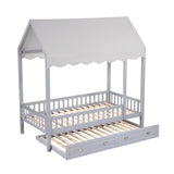 Sloane Gray Twin Canopy Platform Bed from Homelegance - Luna Furniture