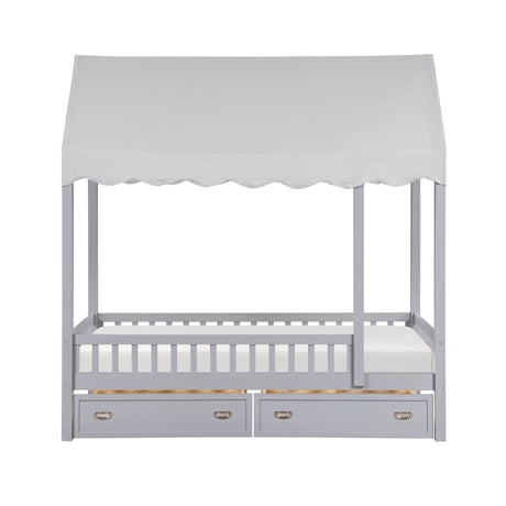 Sloane Gray Twin Canopy Platform Bed from Homelegance - Luna Furniture