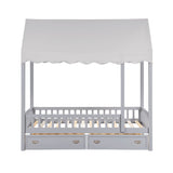 Sloane Gray Twin Canopy Platform Bed from Homelegance - Luna Furniture