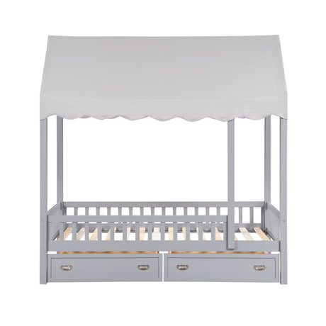 Sloane Gray Twin Canopy Platform Bed from Homelegance - Luna Furniture