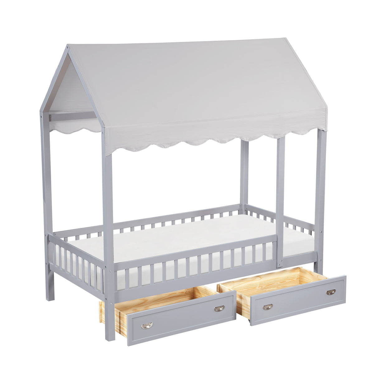 Sloane Gray Twin Canopy Platform Bed from Homelegance - Luna Furniture