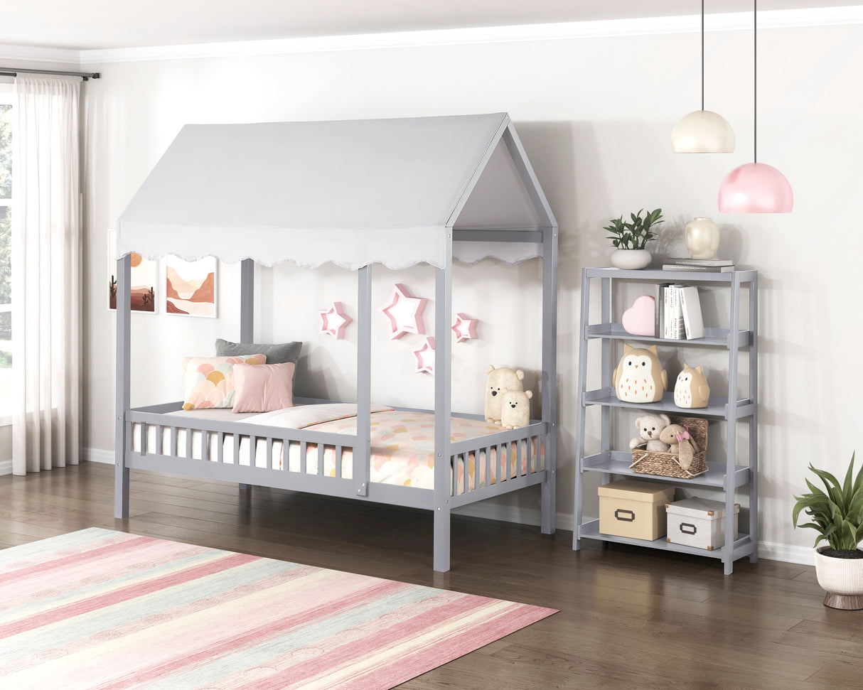 Sloane Gray Twin Canopy Platform Bed from Homelegance - Luna Furniture