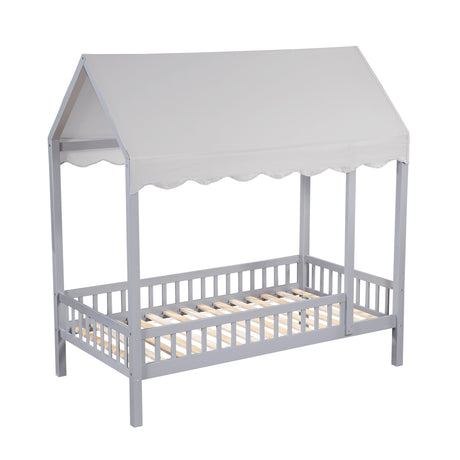 Sloane Gray Twin Canopy Platform Bed from Homelegance - Luna Furniture