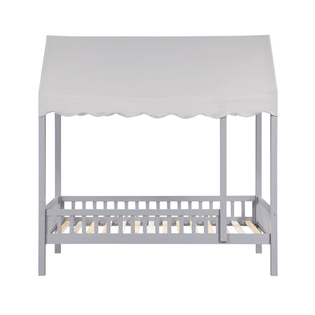 Sloane Gray Twin Canopy Platform Bed from Homelegance - Luna Furniture