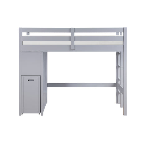 Sloane Gray Twin/Full Loft Bunk Bed with Chest and Hidden Desk from Homelegance - Luna Furniture