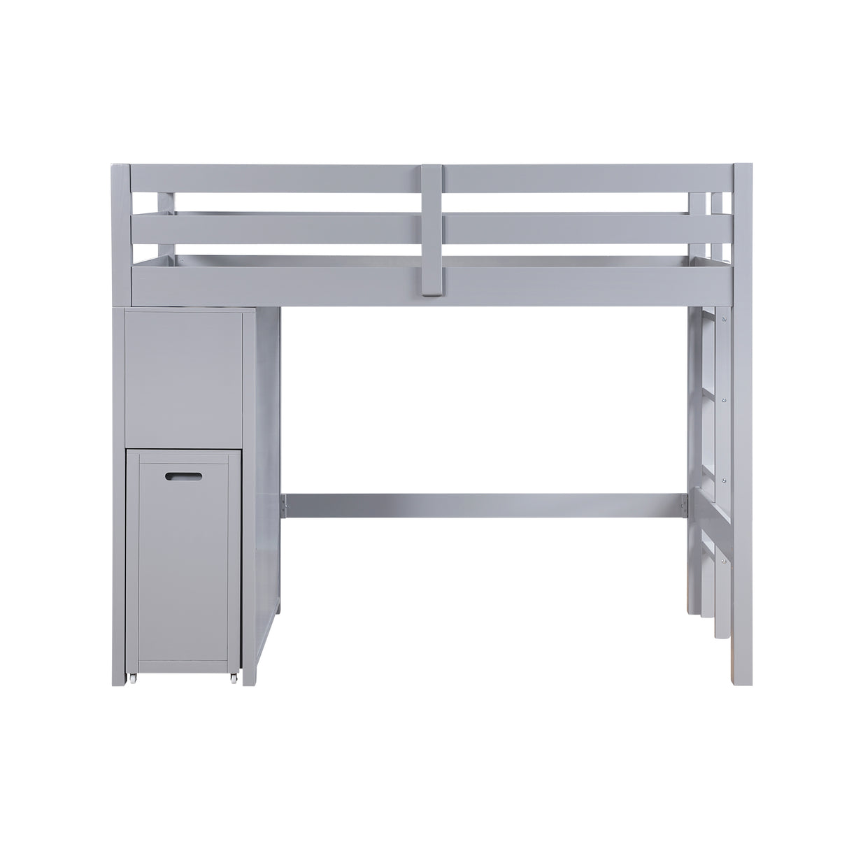 Sloane Gray Twin/Full Loft Bunk Bed with Chest and Hidden Desk from Homelegance - Luna Furniture