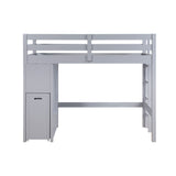 Sloane Gray Twin/Full Loft Bunk Bed with Chest and Hidden Desk from Homelegance - Luna Furniture