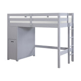 Sloane Gray Twin/Full Loft Bunk Bed with Chest and Hidden Desk from Homelegance - Luna Furniture