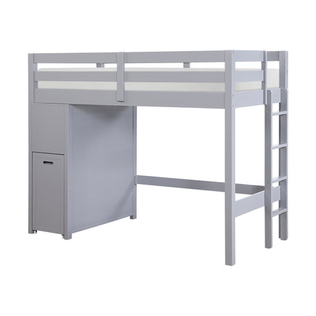 Sloane Gray Twin/Full Loft Bunk Bed with Chest and Hidden Desk from Homelegance - Luna Furniture