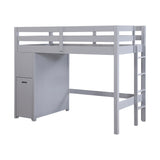 Sloane Gray Twin/Full Loft Bunk Bed with Chest and Hidden Desk from Homelegance - Luna Furniture