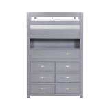 Sloane Gray Twin/Full Loft Bunk Bed with Chest and Hidden Desk from Homelegance - Luna Furniture