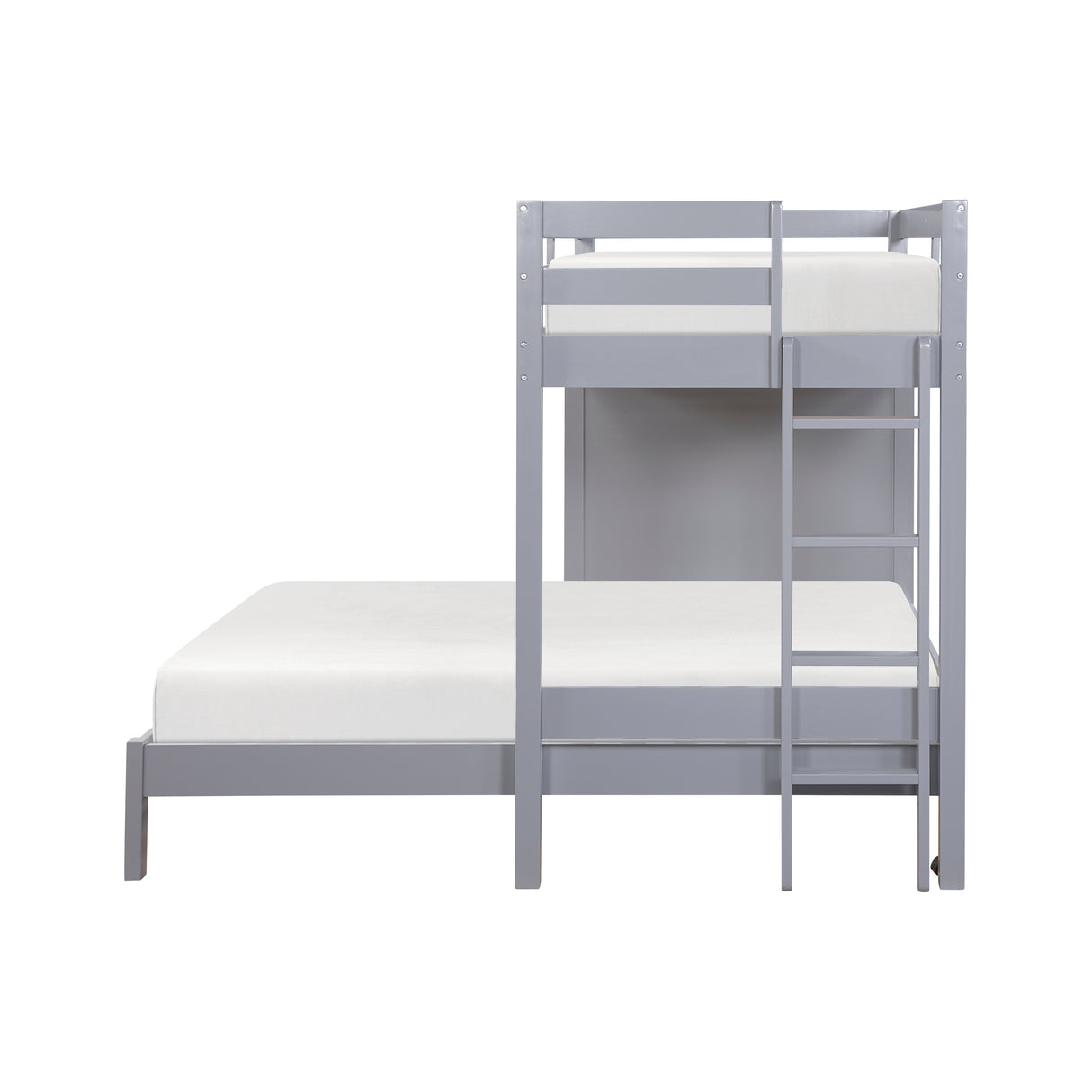 Sloane Gray Twin/Full Loft Bunk Bed with Chest and Hidden Desk from Homelegance - Luna Furniture