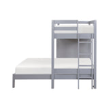 Sloane Gray Twin/Full Loft Bunk Bed with Chest and Hidden Desk from Homelegance - Luna Furniture