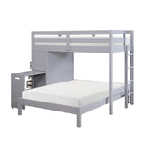 Sloane Gray Twin/Full Loft Bunk Bed with Chest and Hidden Desk from Homelegance - Luna Furniture