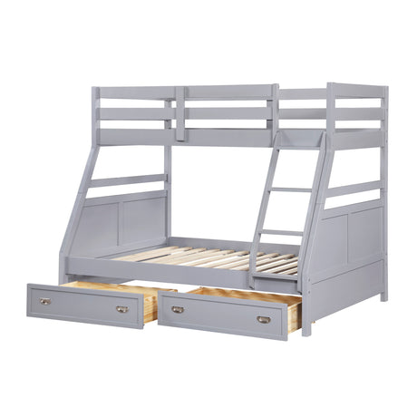 Sloane Gray Twin/Full Bunk Bed from Homelegance - Luna Furniture