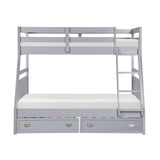 Sloane Gray Twin/Full Bunk Bed from Homelegance - Luna Furniture
