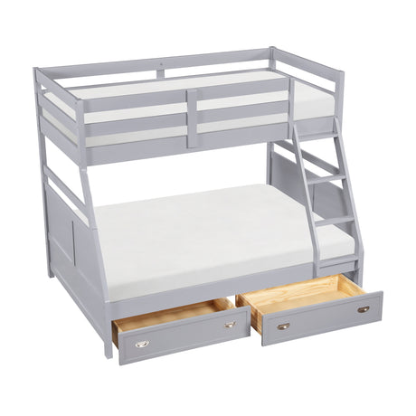 Sloane Gray Twin/Full Bunk Bed from Homelegance - Luna Furniture
