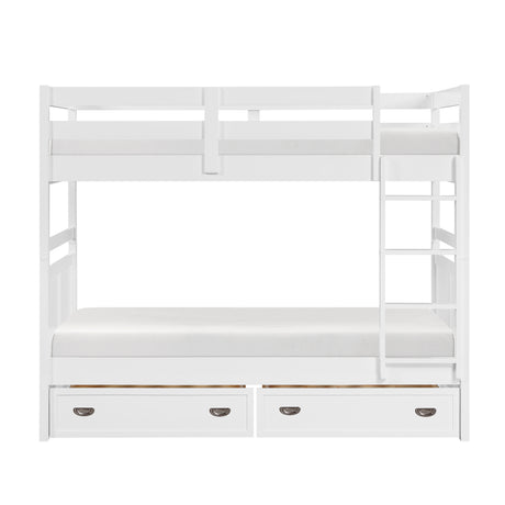 Sloane White Twin/Twin Bunk Bed from Homelegance - Luna Furniture