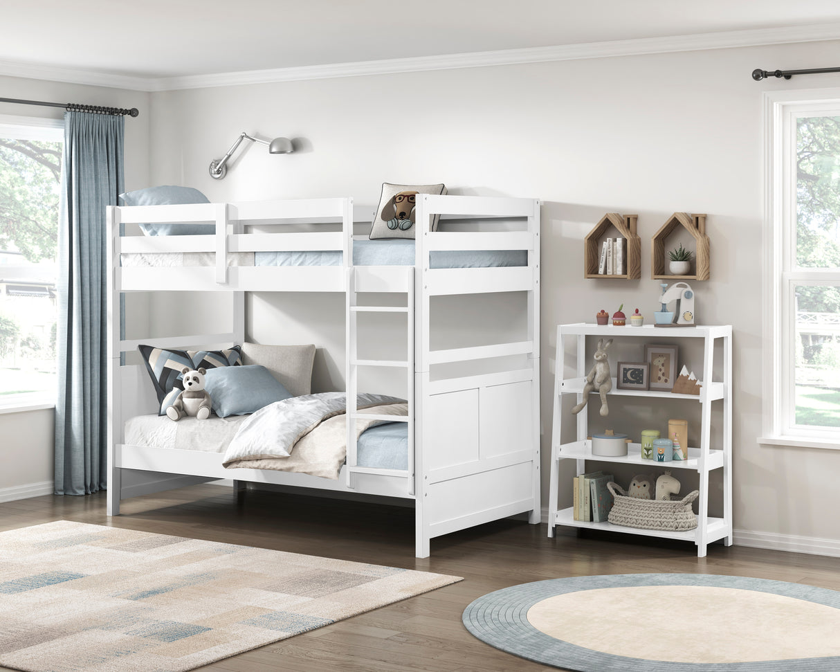 Sloane White Twin/Twin Bunk Bed from Homelegance - Luna Furniture
