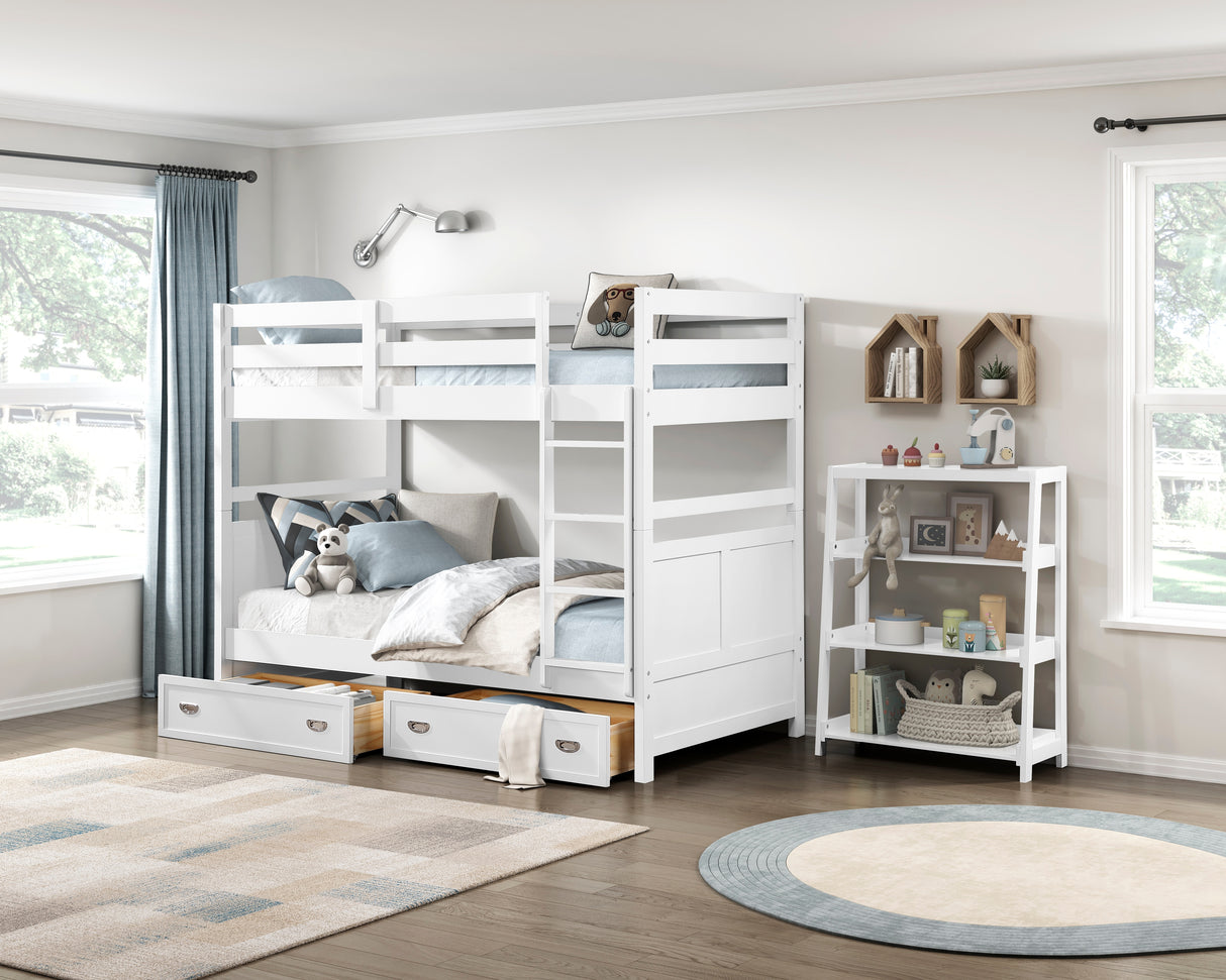 Sloane White Twin/Twin Bunk Bed from Homelegance - Luna Furniture
