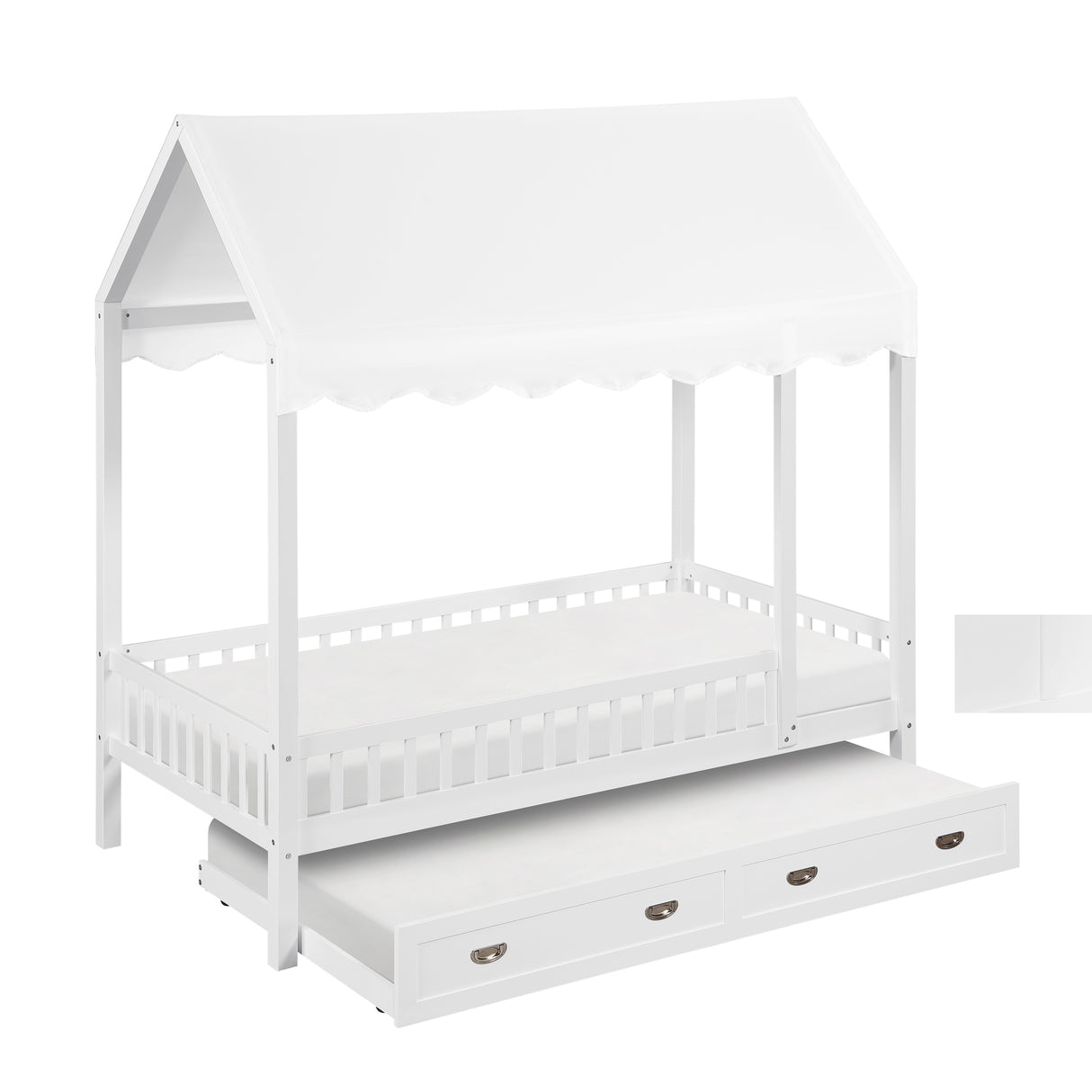 Sloane White Twin Canopy Platform Bed from Homelegance - Luna Furniture