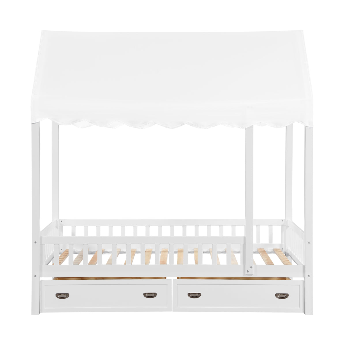 Sloane White Twin Canopy Platform Bed from Homelegance - Luna Furniture