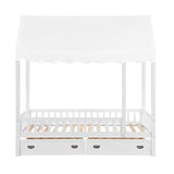 Sloane White Twin Canopy Platform Bed from Homelegance - Luna Furniture