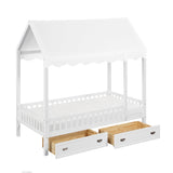 Sloane White Twin Canopy Platform Bed from Homelegance - Luna Furniture