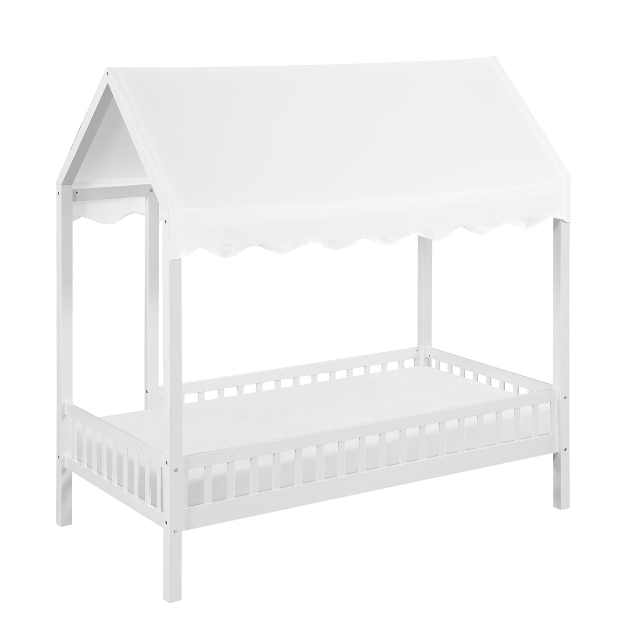 Sloane White Twin Canopy Platform Bed from Homelegance - Luna Furniture