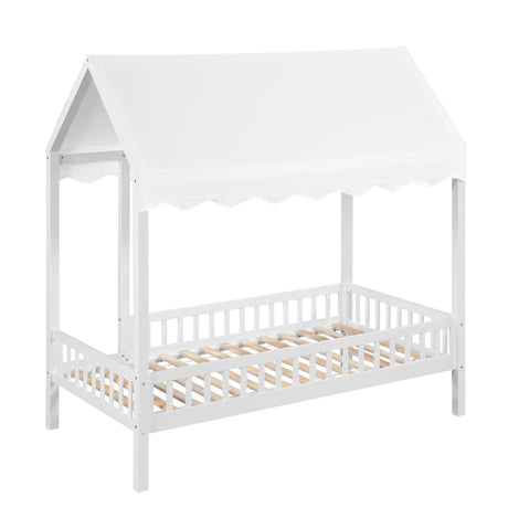 Sloane White Twin Canopy Platform Bed from Homelegance - Luna Furniture