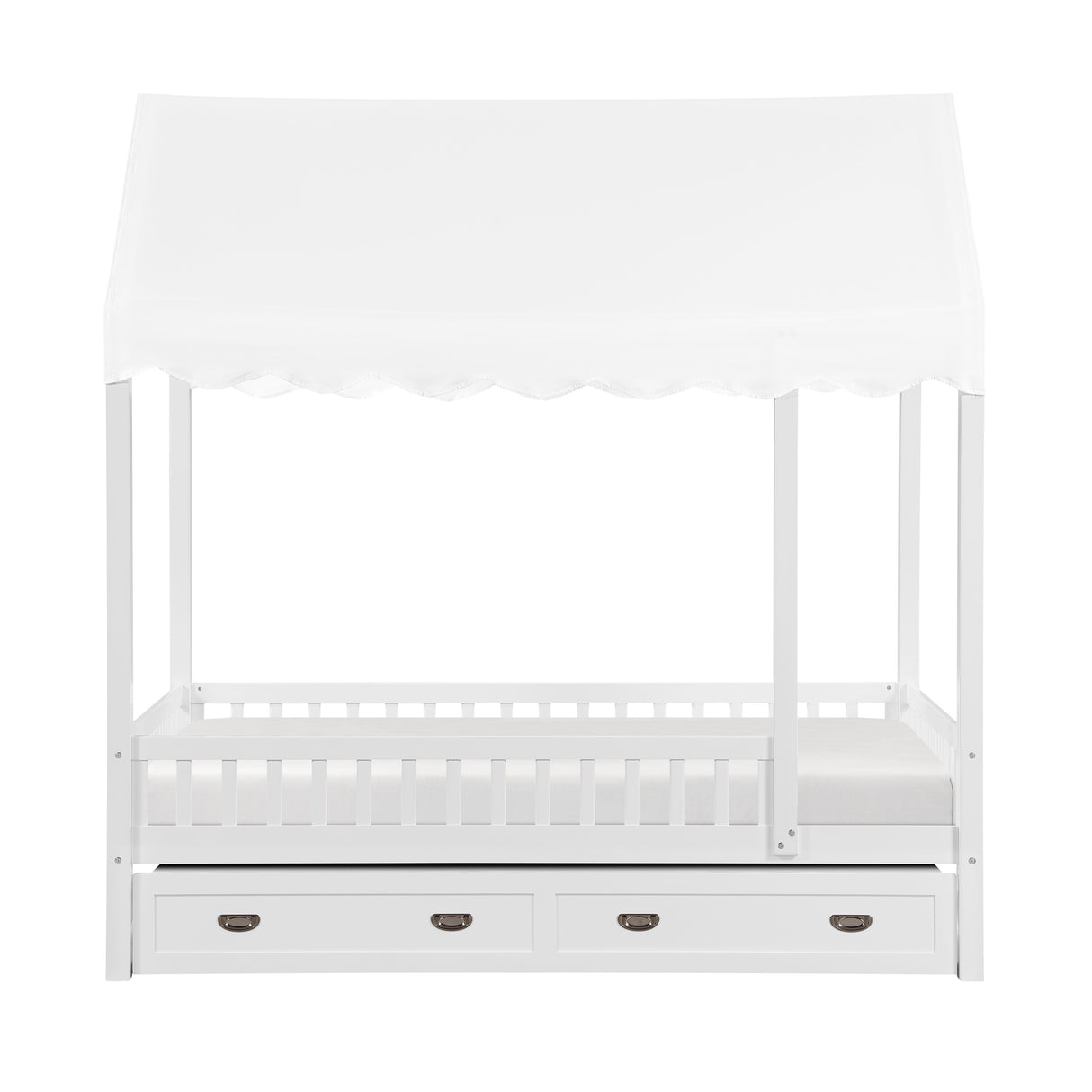 Sloane White Twin Canopy Platform Bed from Homelegance - Luna Furniture