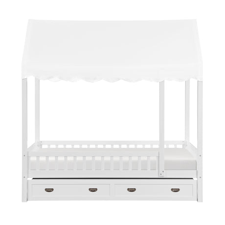 Sloane White Twin Canopy Platform Bed from Homelegance - Luna Furniture