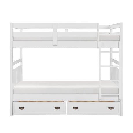 Sloane White Full/Full Bunk Bed from Homelegance - Luna Furniture