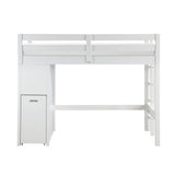 Sloane White Twin/Full Loft Bunk Bed with Chest and Hidden Desk from Homelegance - Luna Furniture