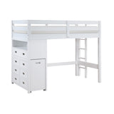 Sloane White Twin/Full Loft Bunk Bed with Chest and Hidden Desk from Homelegance - Luna Furniture