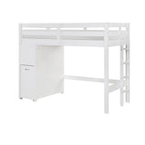 Sloane White Twin/Full Loft Bunk Bed with Chest and Hidden Desk from Homelegance - Luna Furniture