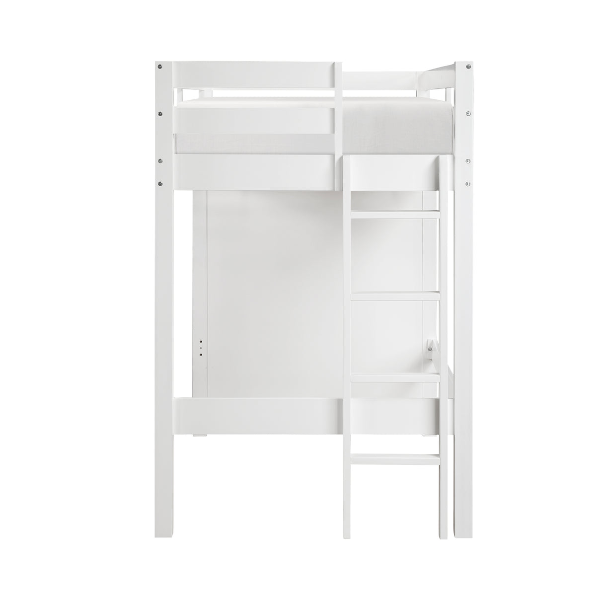 Sloane White Twin/Full Loft Bunk Bed with Chest and Hidden Desk from Homelegance - Luna Furniture