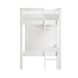 Sloane White Twin/Full Loft Bunk Bed with Chest and Hidden Desk from Homelegance - Luna Furniture