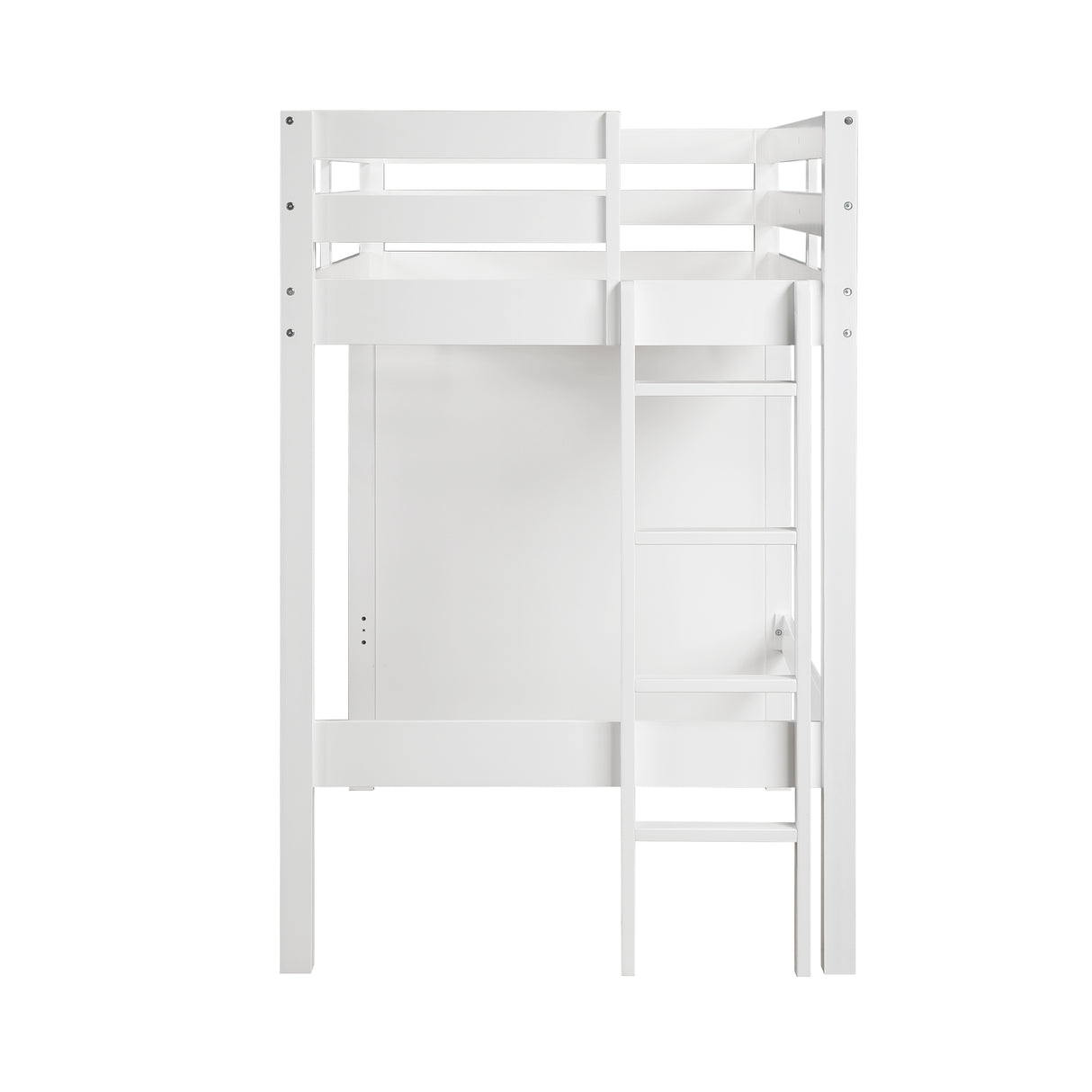 Sloane White Twin/Full Loft Bunk Bed with Chest and Hidden Desk from Homelegance - Luna Furniture